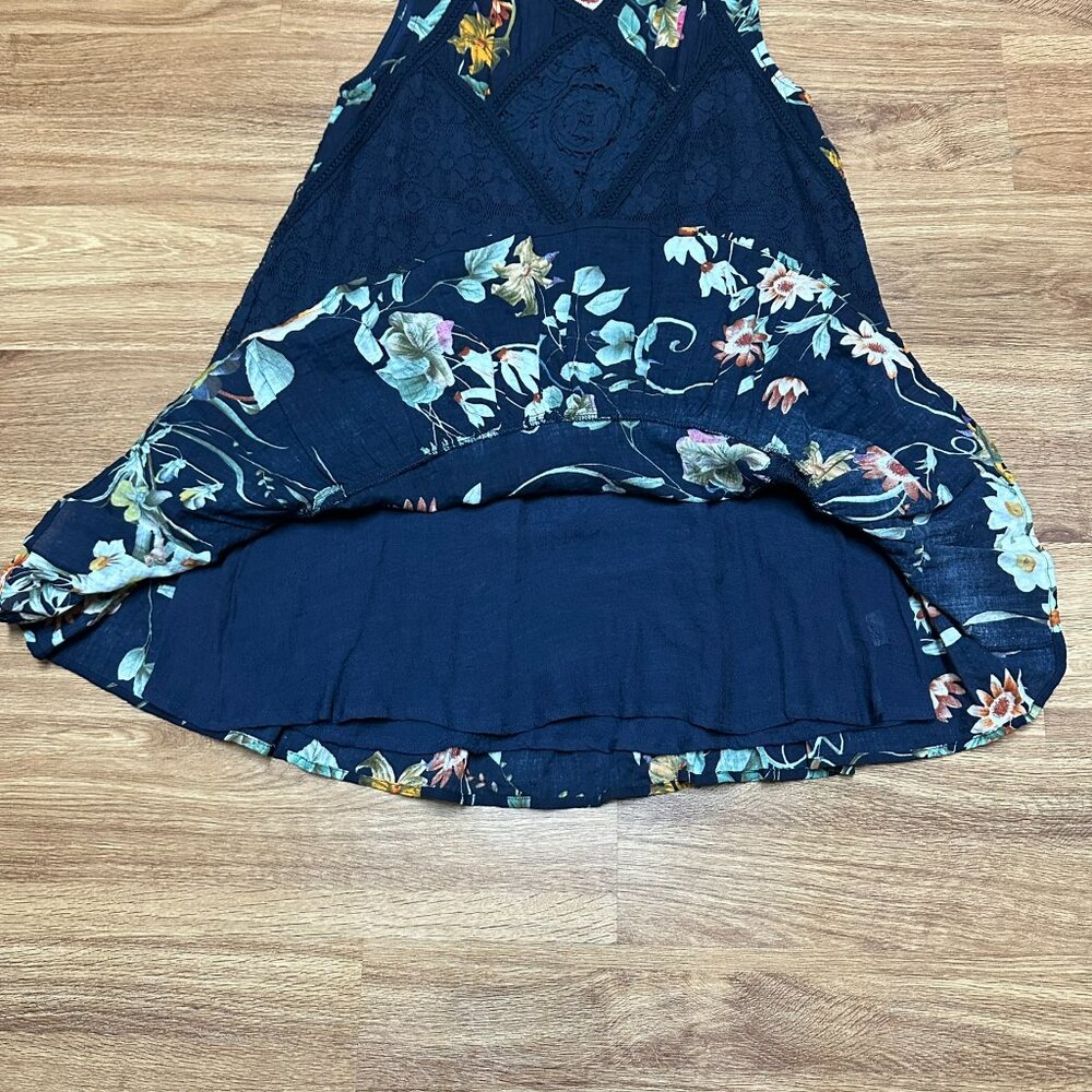Umgee - Women's Navy Blue Floral and Keyhole Back Dress-Size S - Picture 4 of 10